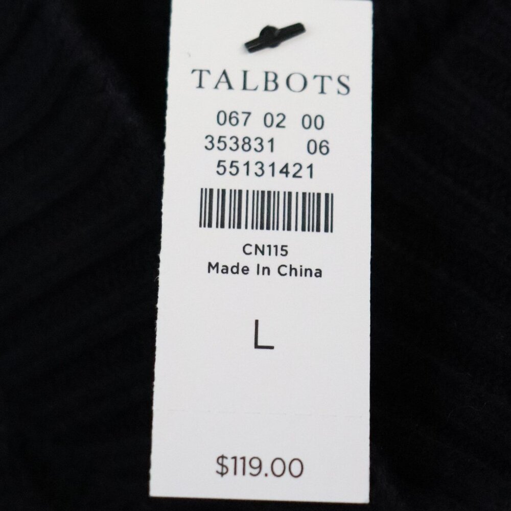 talbots cable sweater poncho * new with tags RV $119 * navy blue * nice quality - Picture 7 of 11